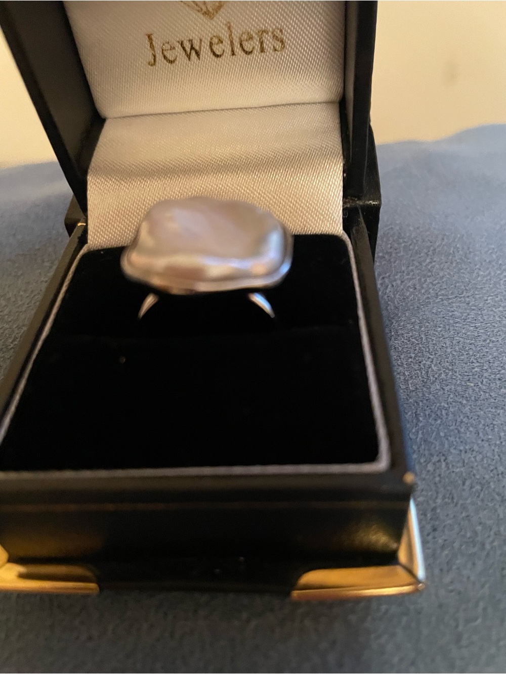 Ross-Simons Silver-Tone Baroque Pearl Ring